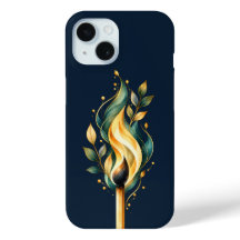 Estojo de Telefone de Arte Botânica Chama Mística