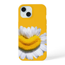 Estojo de Telefone de Camomila Sorrindo Laranja