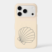 Estojo de Telefone de Concha Minimalista Bege Crem