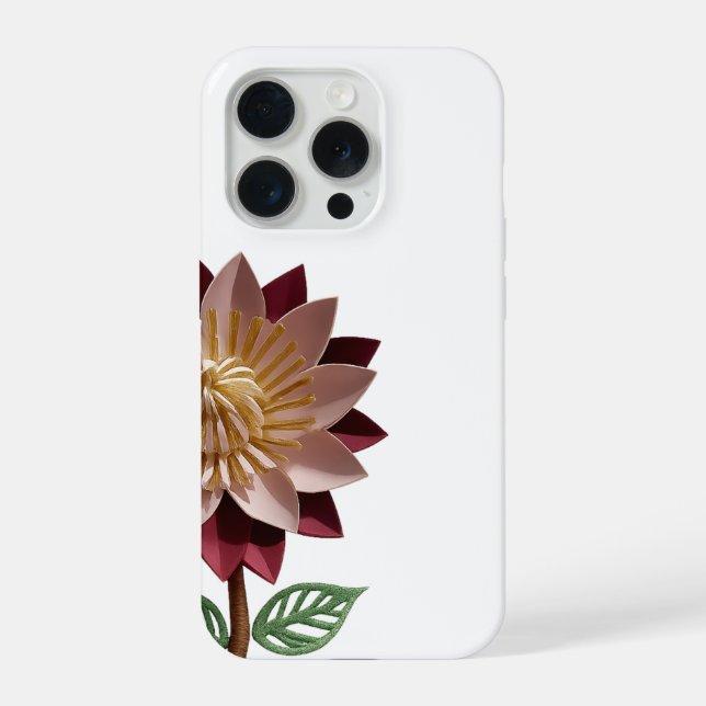 Estojo de telefone de flor de papel romântica – Ro (Verso)