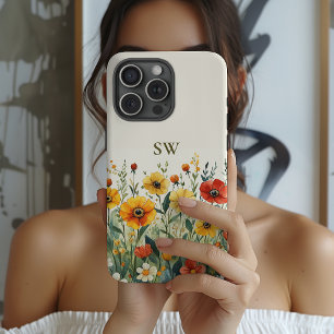 Estojo de telefone de flores silvestres personaliz
