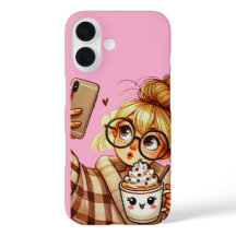 Estojo de telefone de menina de desenho animado fo