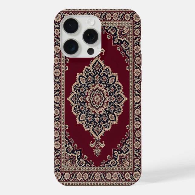 Estojo de telefone de tapete persa vermelho clássi (Verso)