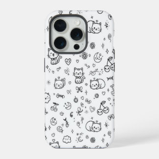 Estojo de Telefone Doodle de Gato Fofo