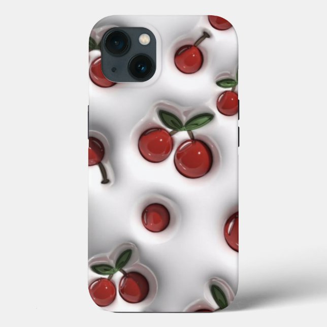 Estojo de Telefone Estético Cereja Fofa (Verso)