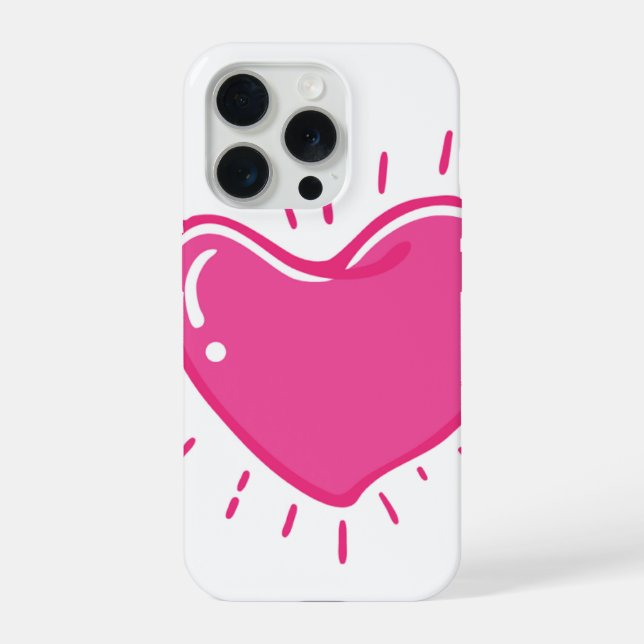 Estojo de Telefone Estético Coração Rosa Fofo (Verso)