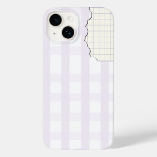 Estojo de Telefone Estético Gingham Lavanda para I