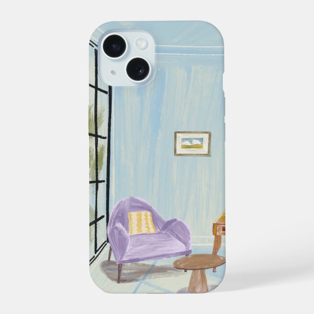 Estojo de Telefone Estético Quarto Azul Aconchegan (Verso)