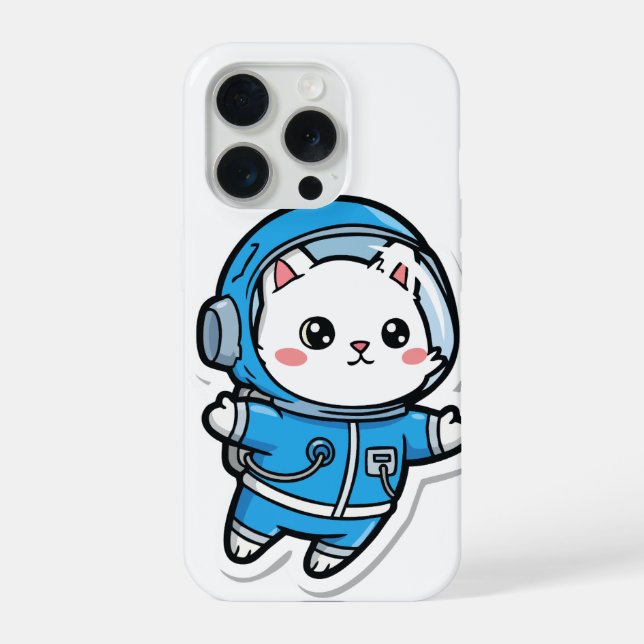 Estojo de telefone Gato Astronauta Fofo (Verso)