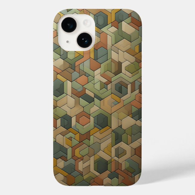 Estojo de Telefone Geométrico Hexágono Tom Terra - (Verso)