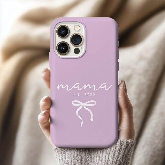 Estojo de telefone Lilac da Mamãe Personalizado Pr (Personalized Mama Phone Cover – Baby Shower Gift for New Moms & Moms-to-Be)