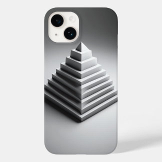 Estojo de Telefone Pirâmide 3D Branco Minimalista 