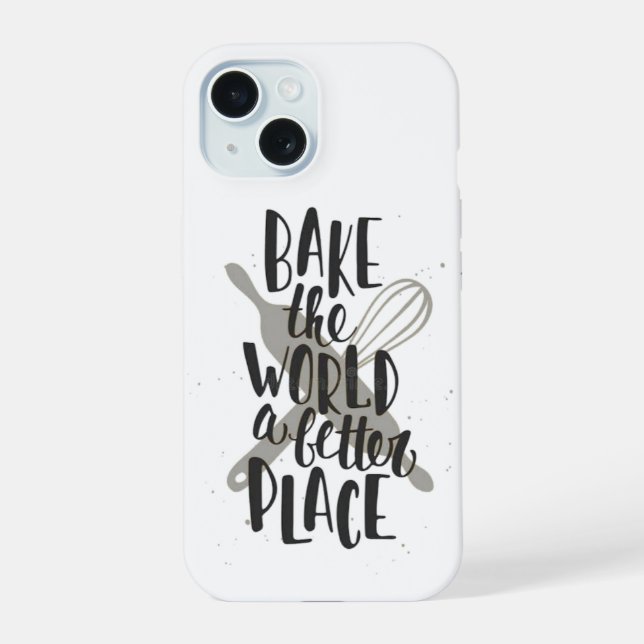 Estojo de telefone preto e branco simples e limpo  (Verso)