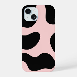 Estojo de telefone preto e rosa fofo