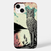 Estojo de Telefone Psicodélico de Gato Místico | B