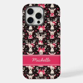 Estojo de Telefone Rena de Natal | Nome Personaliz