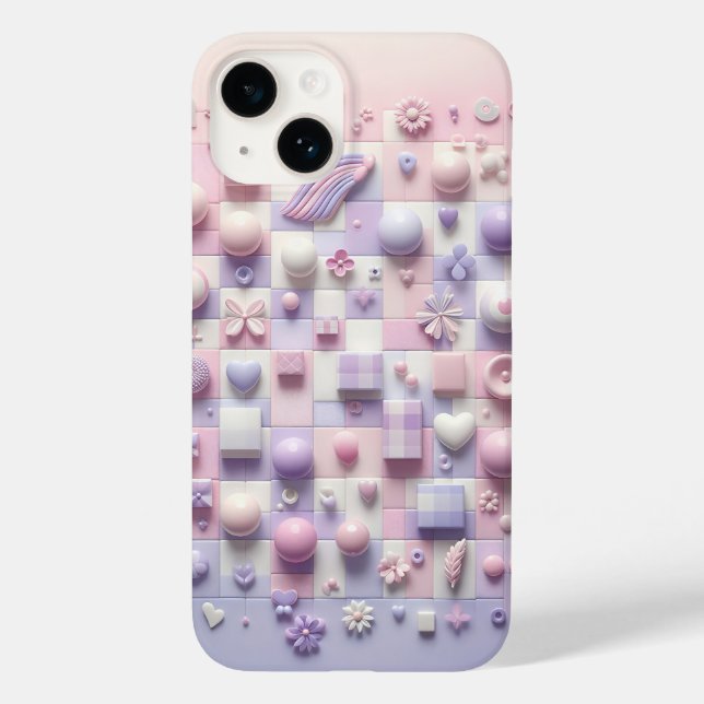 Estojo de Telefone Rosa Floral Shabby Chic - Lavan (Verso)