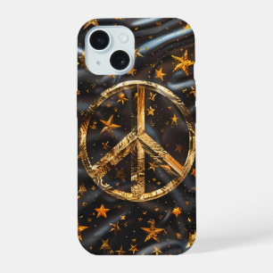 Estojo de Telefone Símbolo de Paz em Ouro Cósmico