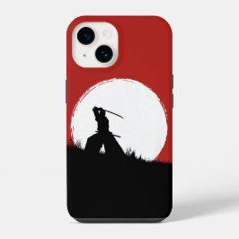 Estojo de telefone Sol Silhueta Samurai Japonês