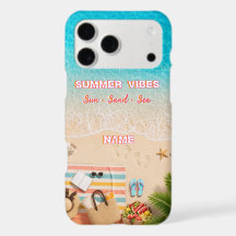 Estojo de telefone turquesa de verão da praia esté