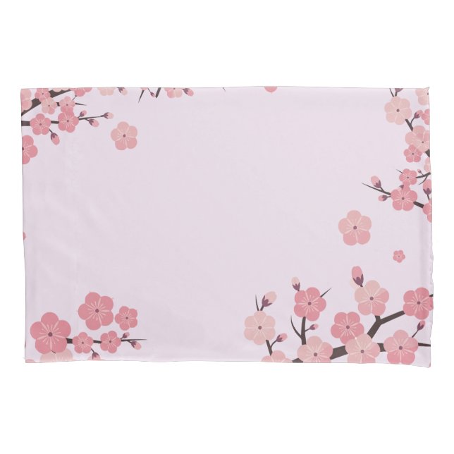 Estojo de travesseiro de flores de sakura desabroc (Frente)