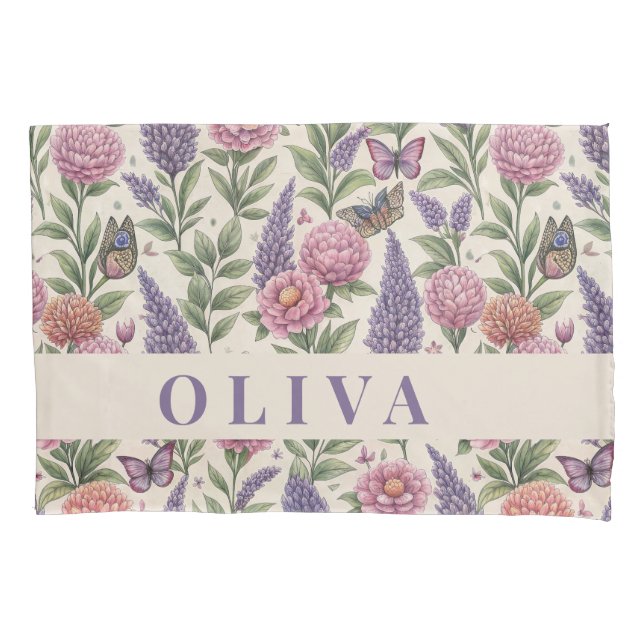 Estojo de Travesseiro Floral e Botânico Personaliz (Frente)