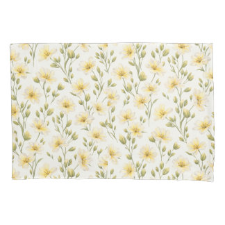 Estojo de Travesseiro Floral Pintado à Mão