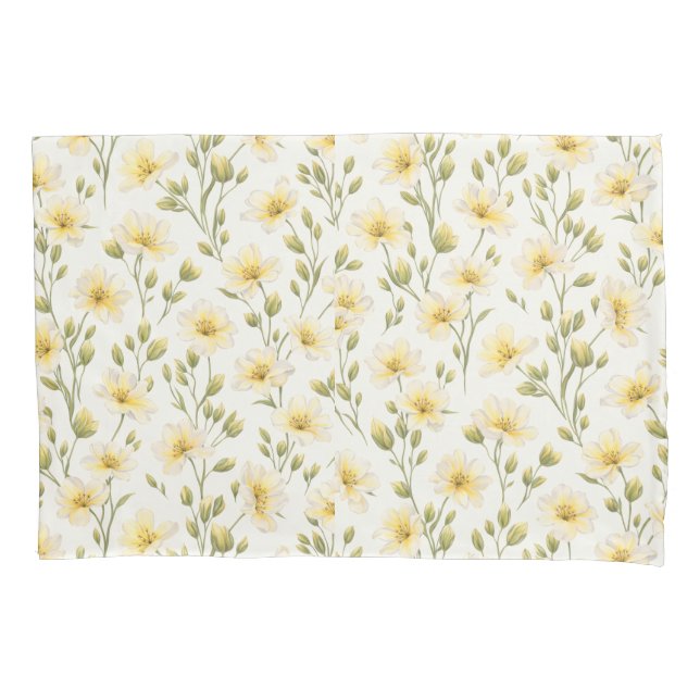 Estojo de Travesseiro Floral Pintado à Mão (Frente)