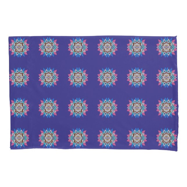 Estojo de Travesseiro Mandala Roxo Padrão (Frente)