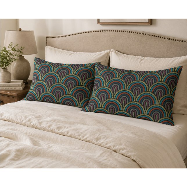 Estojo de Travesseiro Retro Boho Arco Art Déco (Criador carregado)
