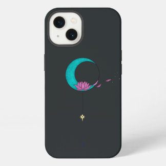 Estojo Elegant Lotus Moon Preto para iPhone / iPad