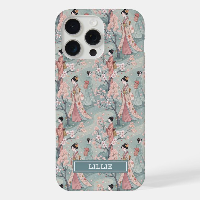 Estojo Monogramado com Padrão de Sakura Geisha Jap (Verso)