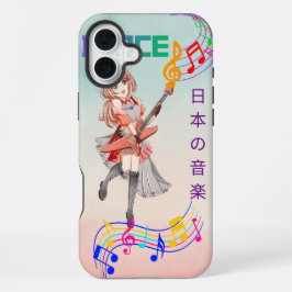 Estojo para celular de música J-Pop com garota ani