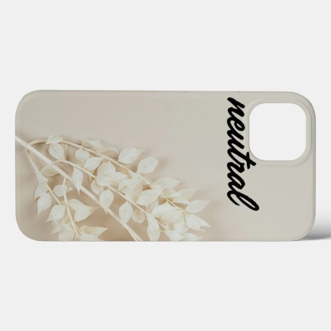 Estojo para iPhone 13 com Estética Floral Bege Neu (Verso (horizontal))