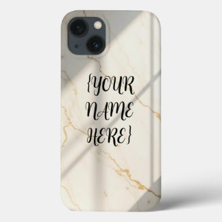 Estojo para iPhone 13 com Monograma de Mármore Cre