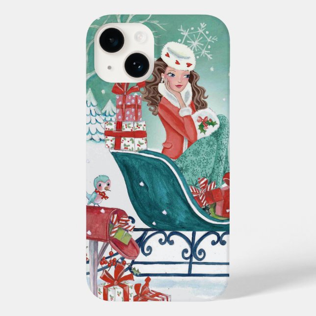 Estojo para Iphone 6 plus Natal Sleigh Shopping Gi (Verso)