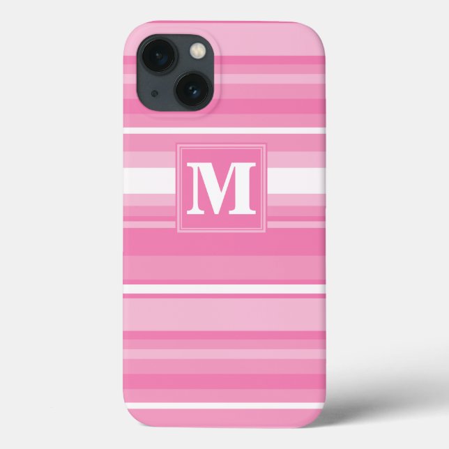 Estojo para iPhone Case-Mate com listras rosa e mo (Verso)