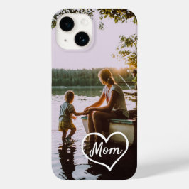 Estojo para iPhone com Foto da Família em Coração 