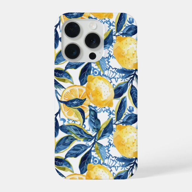 Estojo para iPhone com padrão de limão em estilo m (Verso)