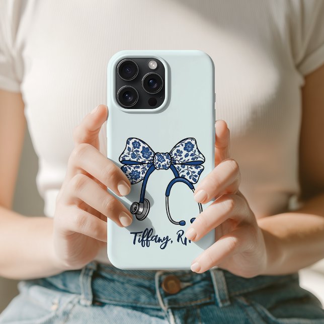 Estojo Personalizado de Estetoscópio Coquette Chin (registered nurse, rn graduation, nurse practitioner, nursing school gift, medical school graduate)