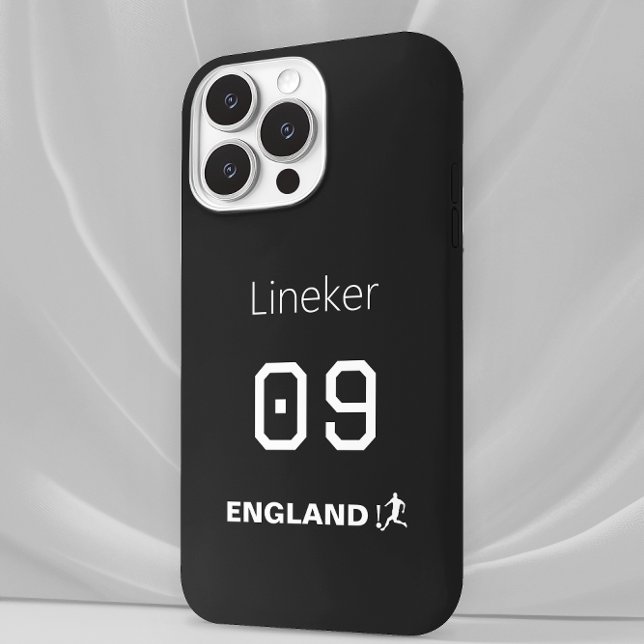 Estojo Personalizado Inglaterra Futebol Preto Bran (Criador carregado)