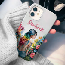 Estojo Personalizado Mulher Autismo Flores Silvest