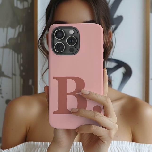Estojo Personalizado Rosa para iPhone Presente de  (personalized pink phone case gift for her, mom or girls, monogram iphone case gift for bridesmaids)