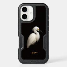 Estojo preto 4 Luxe para iPhone 16, Garça-branca