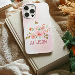 Estojo Resistente Floral Rosa Personalizado, Prese
