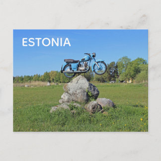 ESTÔNIA Cartão postal de moto antiga!