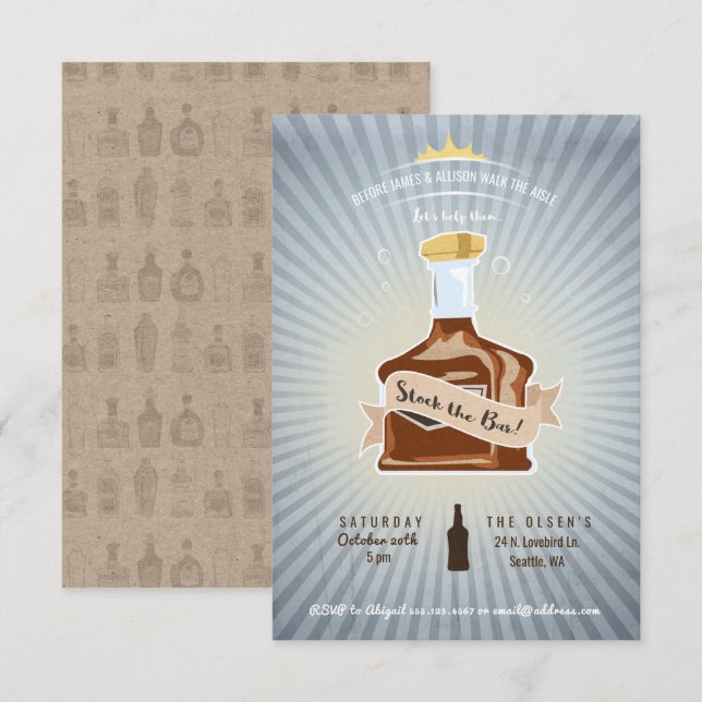 Estoque o convite para o Chá de casamento do Bar (Frente/Verso)