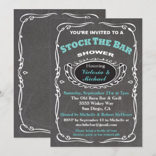 Estoque o convite para o chá de casamento do bar