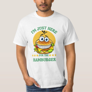 Estou aqui para a camiseta de hambúrguer