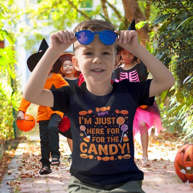Estou aqui para o doce! T-Shirt para crianças (i'm Just here for for the candy \, cool Halloween Kids t-shirt)
